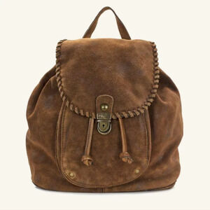 Patricia Nash Casape Backpack Burnished Suede Cognac DISCONTINUED